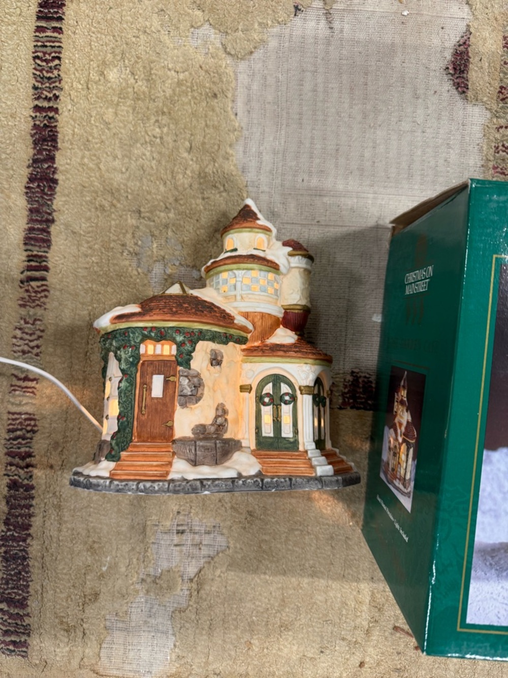 Christmas on Mainstreet Ceramic Cottage Village House - Rose Garden cafe